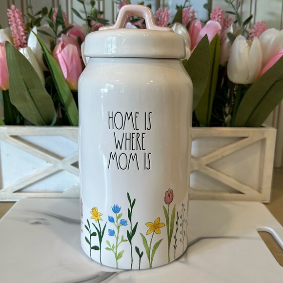 🌷Rae Dunn HOME IS WHERE MOM IS Canister - Picture 1 of 5